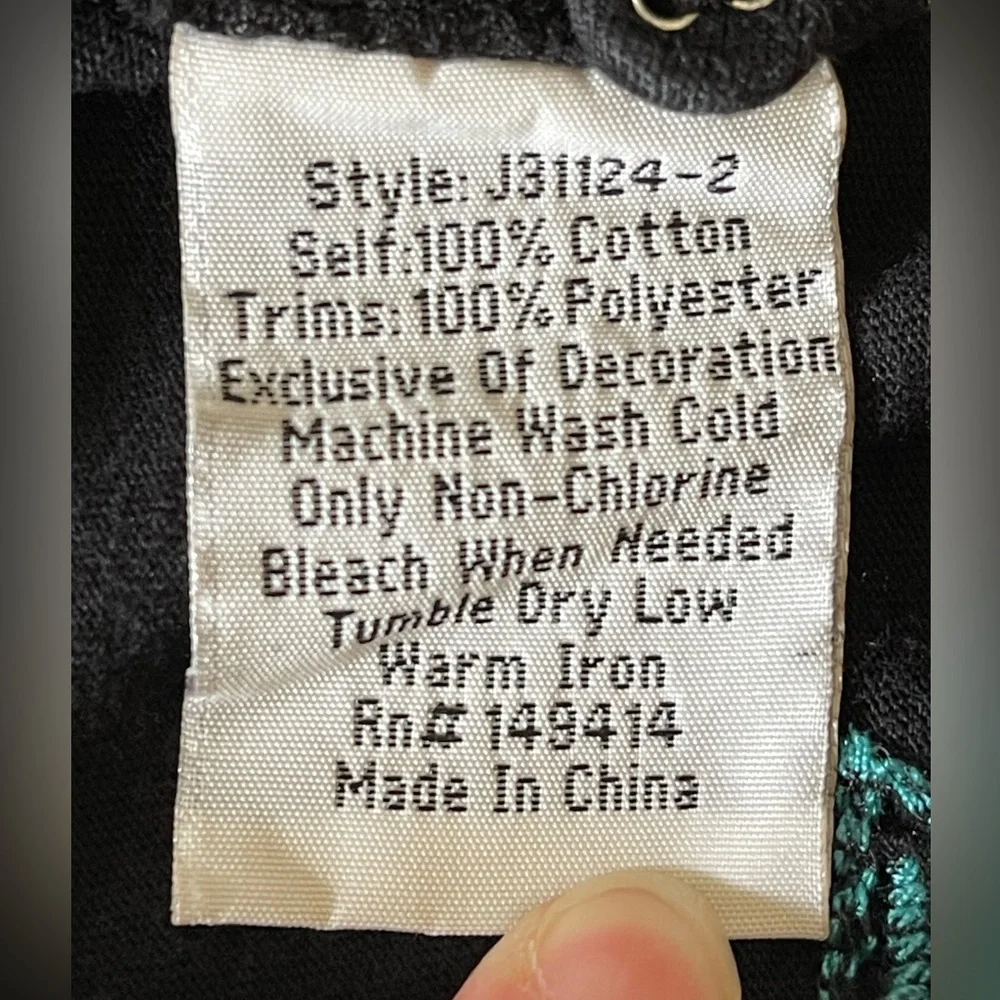 Johnny Was Floral Embroidered Katie Knit Henley Tiered Maxi Dress Boho Hippie XL - Picture 9 of 9